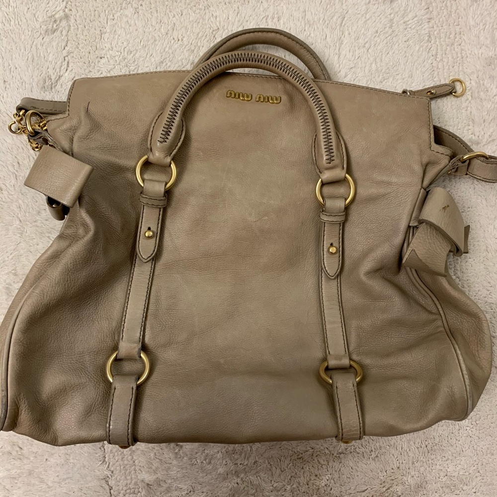Miu Miu Vitello Lux Bow Satchel bag